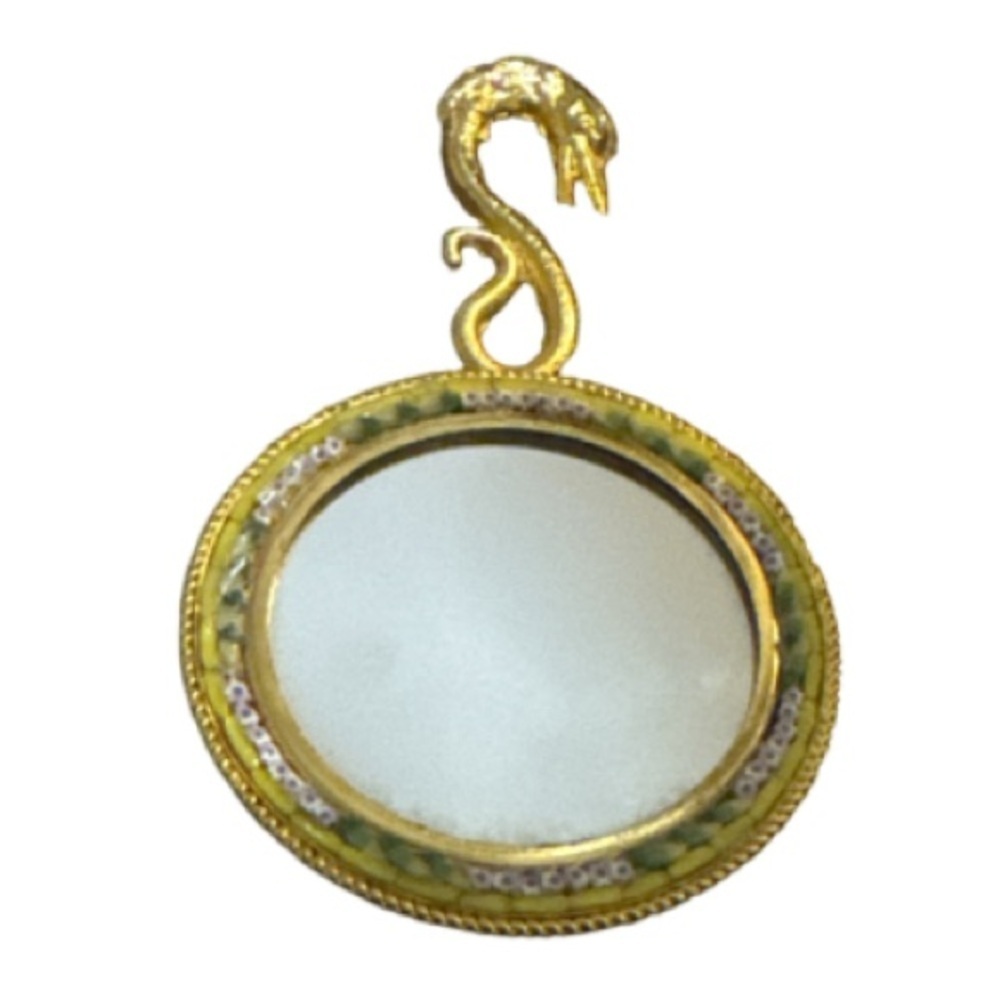 Vintage micro mosaic mini mirror Italy